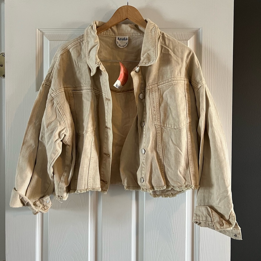 Tan cropped Arula Jacket